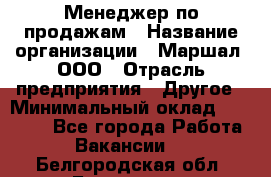 Менеджер по продажам › Название организации ­ Маршал, ООО › Отрасль предприятия ­ Другое › Минимальный оклад ­ 50 000 - Все города Работа » Вакансии   . Белгородская обл.,Белгород г.